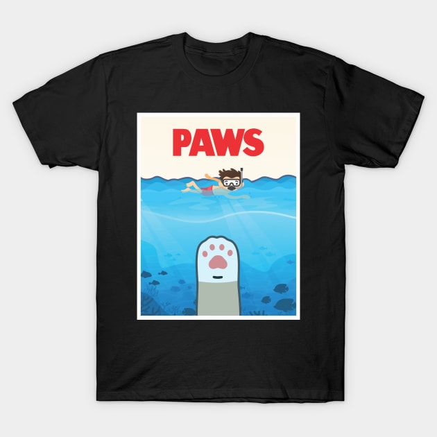 PAWS -JAWS Poster Parody T-Shirt by jaybeetee